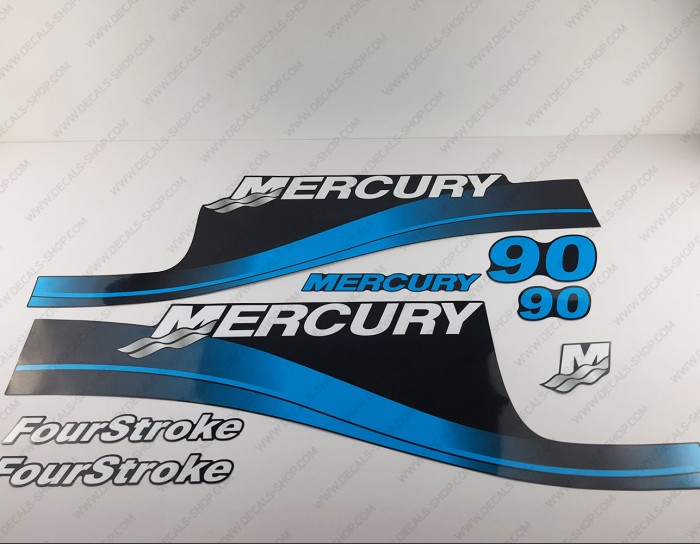 Mercury 90HP Four Stroke Outboard Decal Kit BLUE
